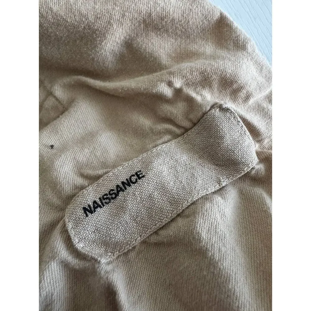 Naissance Wide Cropped Boxy Pants Beige